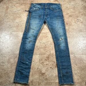 Mr. Completely 2016 Zipper Paint Splatter Wax Denim‎